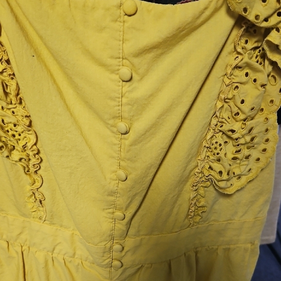 Madewell Yellow Sleeveless Jumpsuit with Cinched Waist - Picture 4 of 7